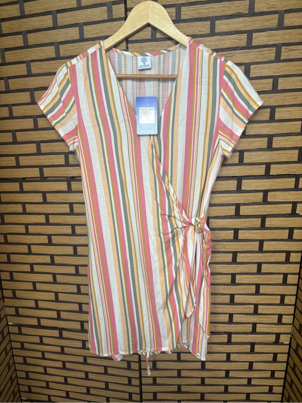 Hurley stripe wrap dress size XS